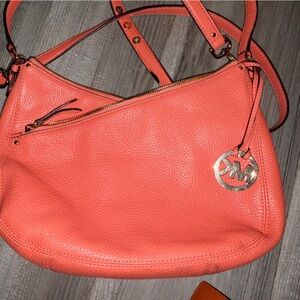 Michael Kors Coral Leather Shoulder Bag